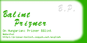 balint prizner business card